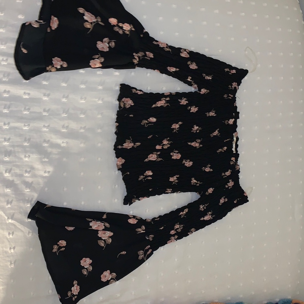 strapless floral top
